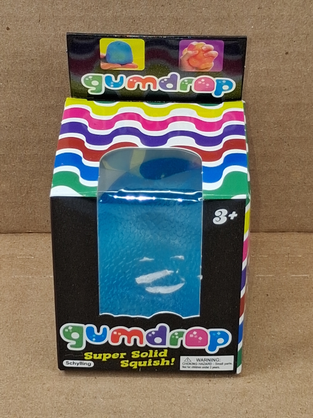 Schylling Gumdrop Super Solid Squish Blue Squeeze Toy New